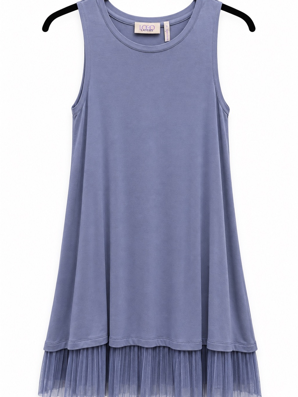 LOGO by Lori Goldstein Sleeveless Midi Dress with Tulle Trim